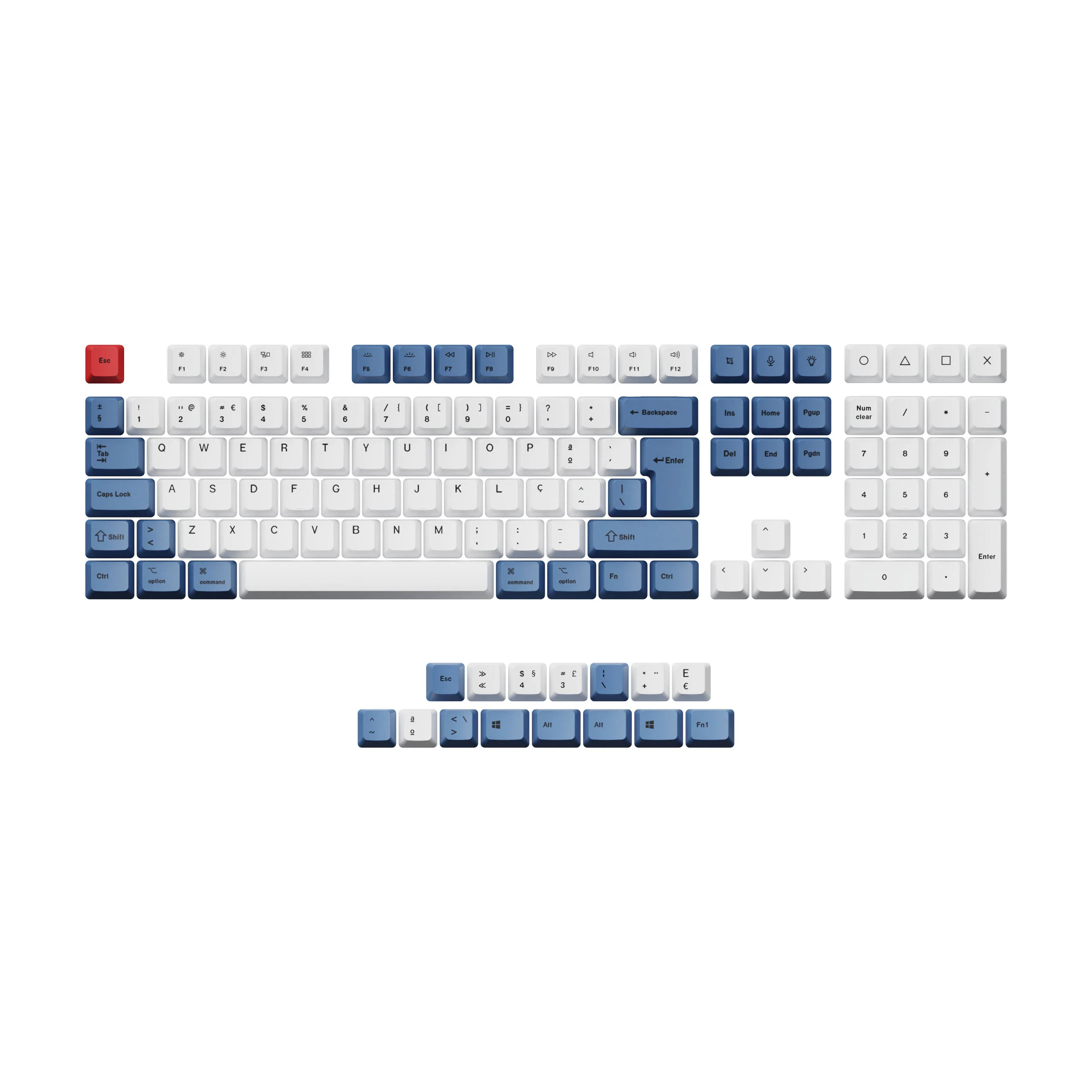 ISO & ANSI L3 OEM Dye-Sub PBT Keycap Set - Blue - Image 3