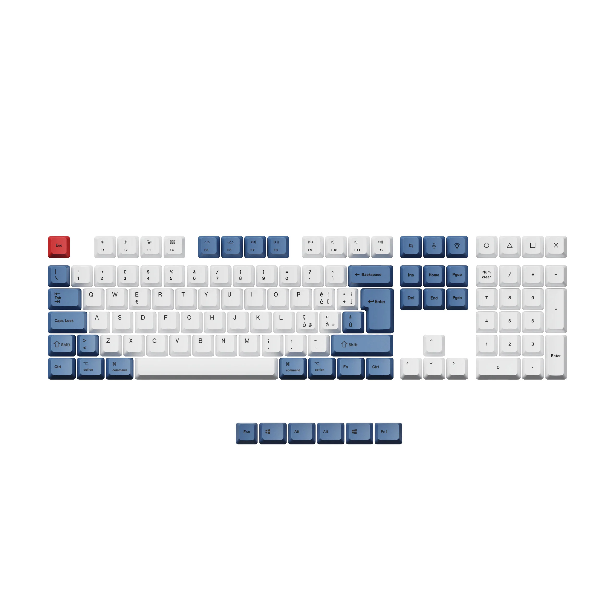 ISO & ANSI L3 OEM Dye-Sub PBT Keycap Set - Blue - Image 4