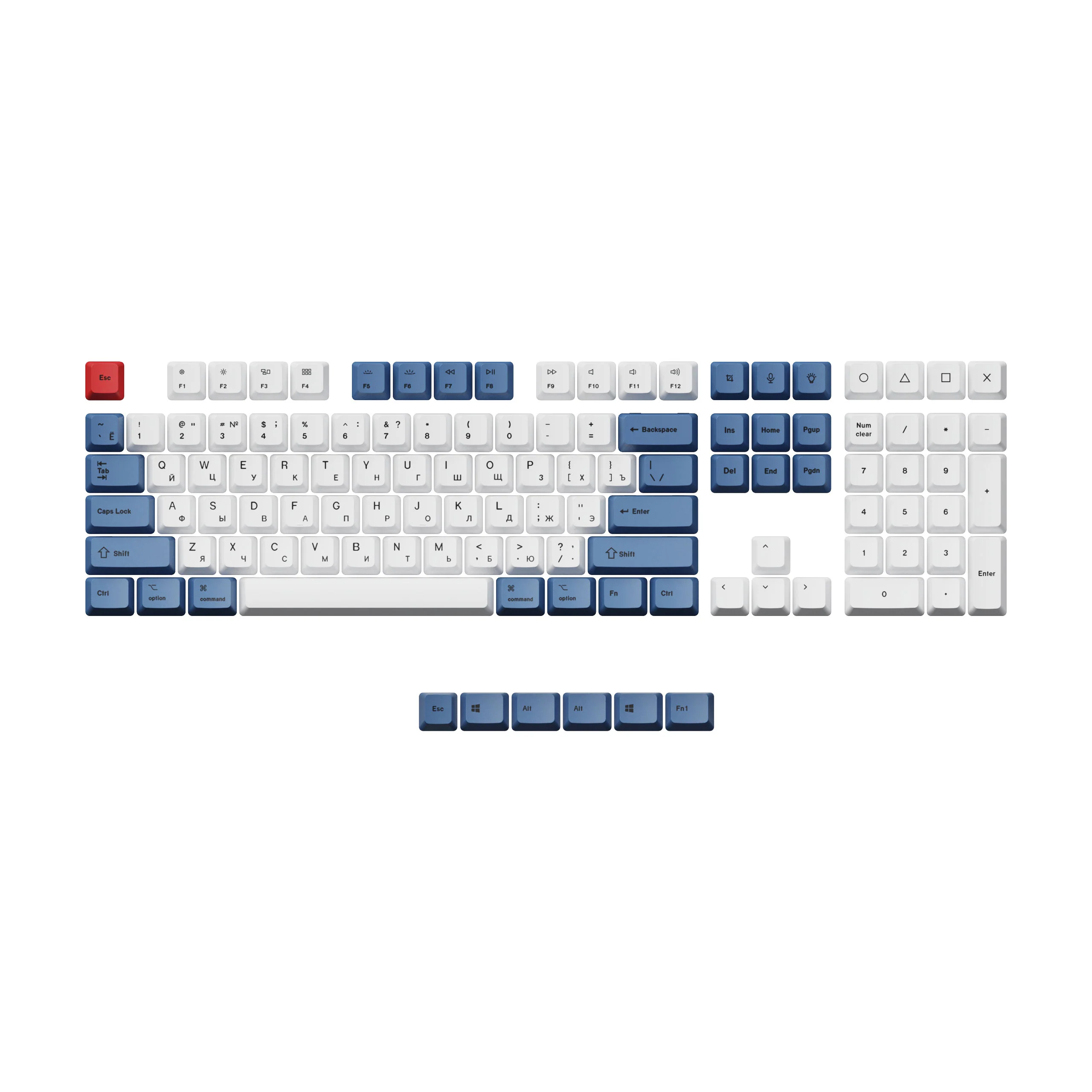ISO & ANSI L3 OEM Dye-Sub PBT Keycap Set - Blue - Image 5