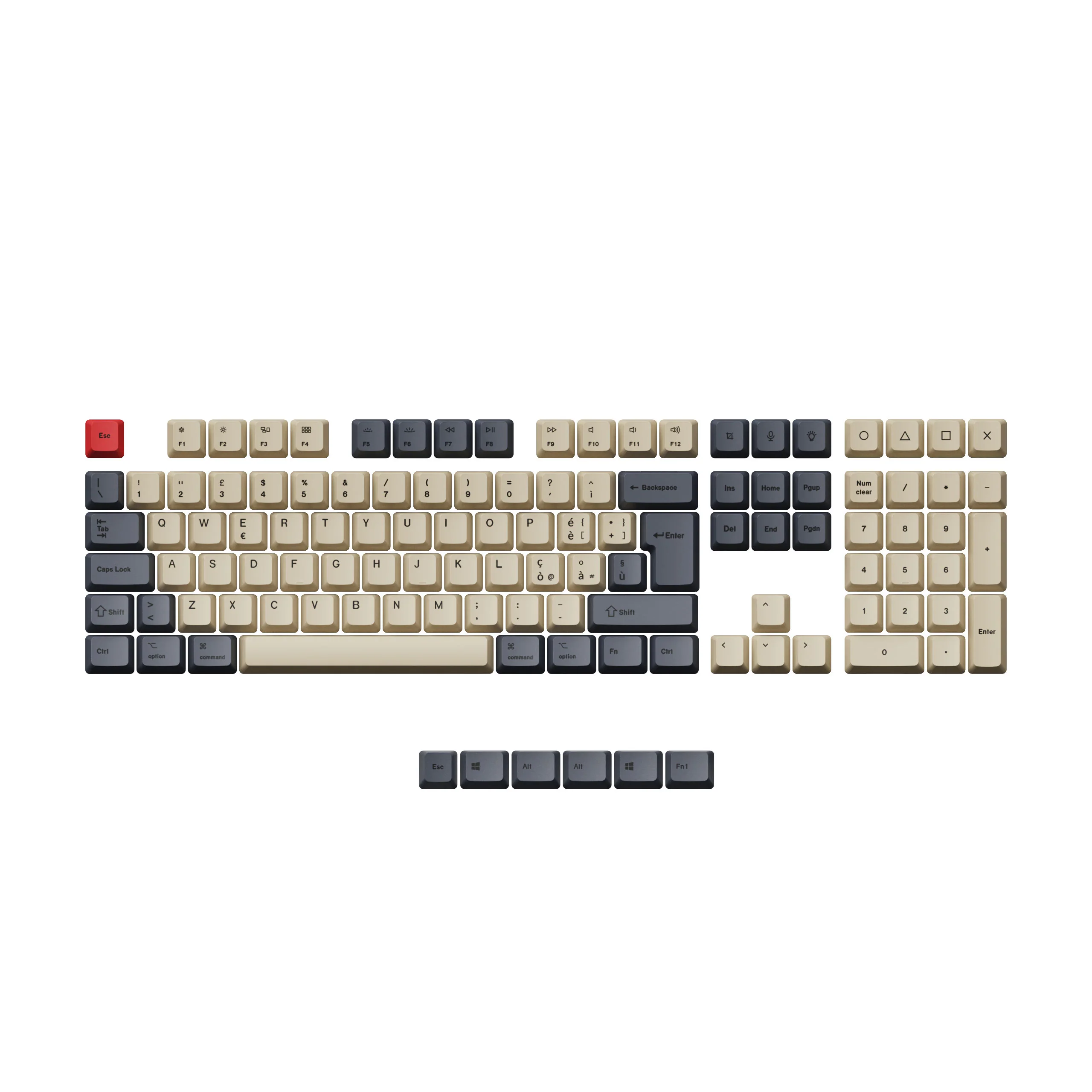 ISO & ANSI L3 OEM Dye-Sub PBT Keycap Set - Carbon - Image 3