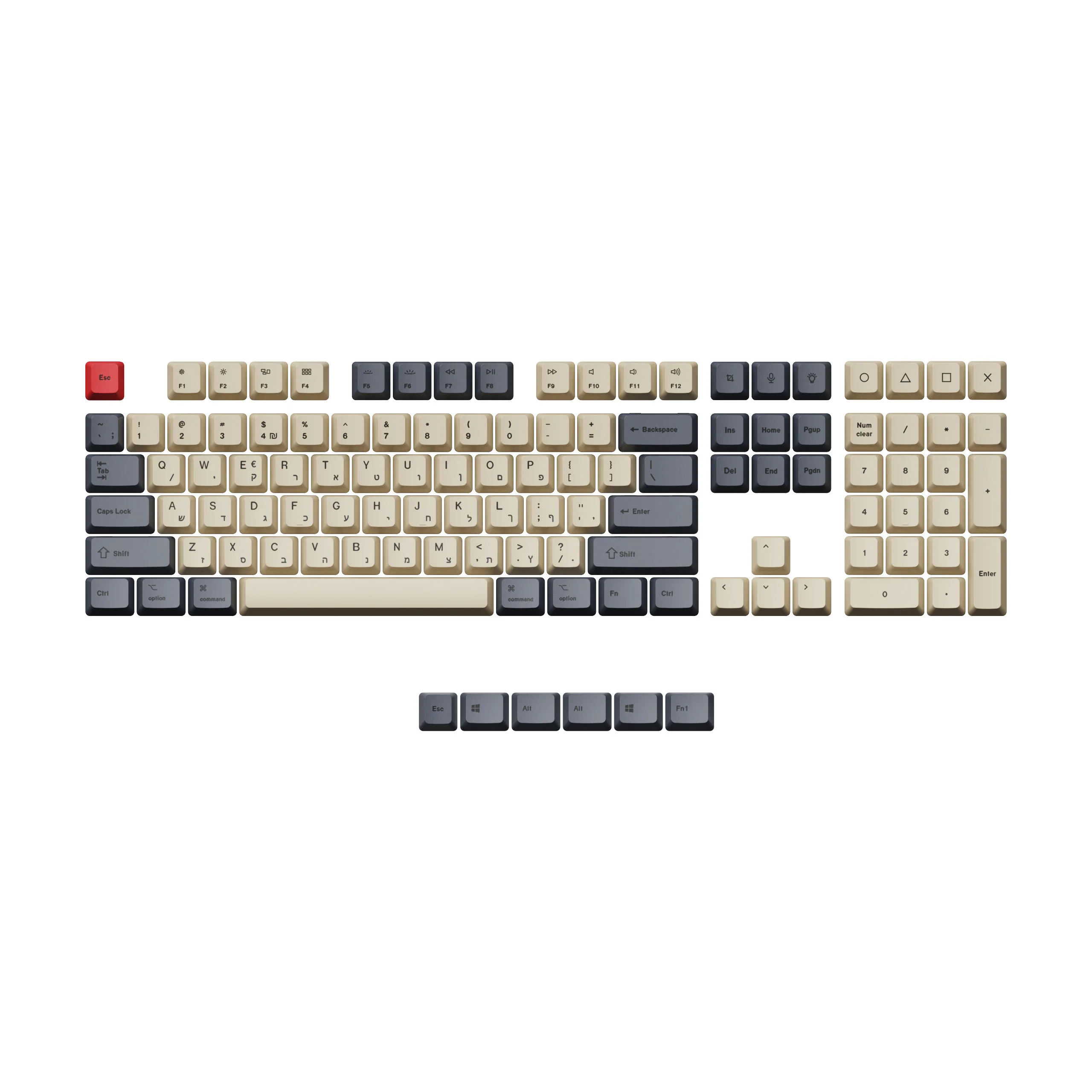ISO & ANSI L3 OEM Dye-Sub PBT Keycap Set - Carbon - Image 4