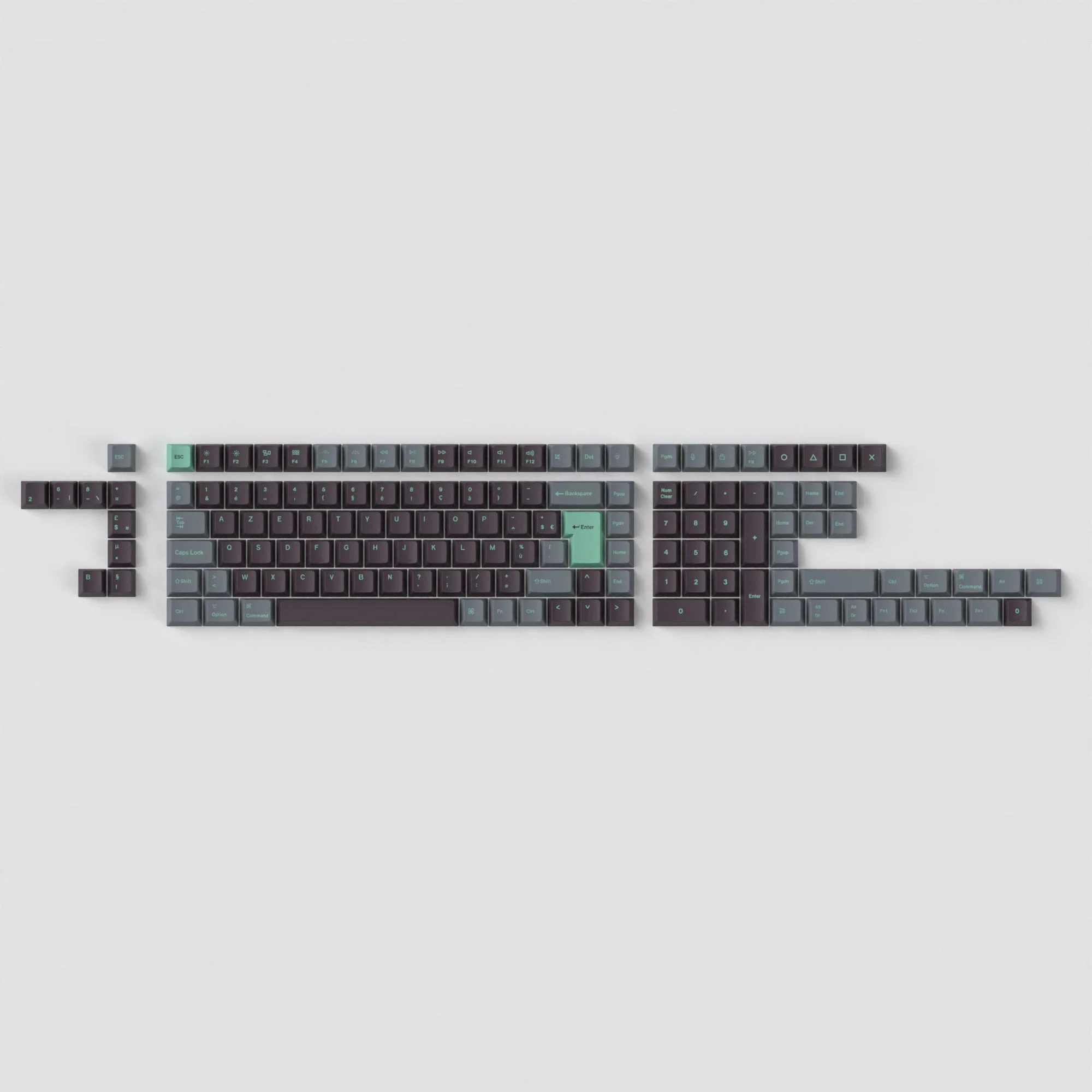 ISO Cherry Profile Dye-Sub PBT Full Set Keycap Set - Hacker Mint - Image 3