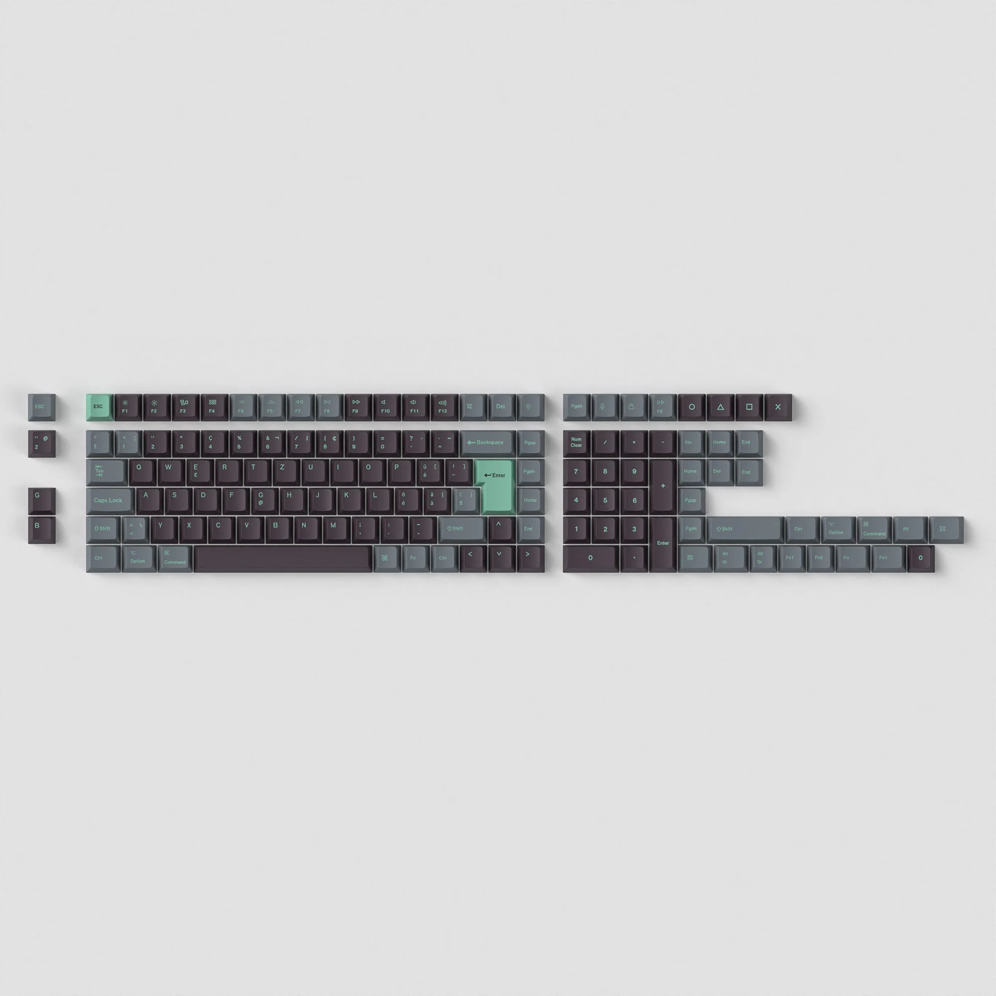 ISO Cherry Profile Dye-Sub PBT Full Set Keycap Set - Hacker Mint - Image 5
