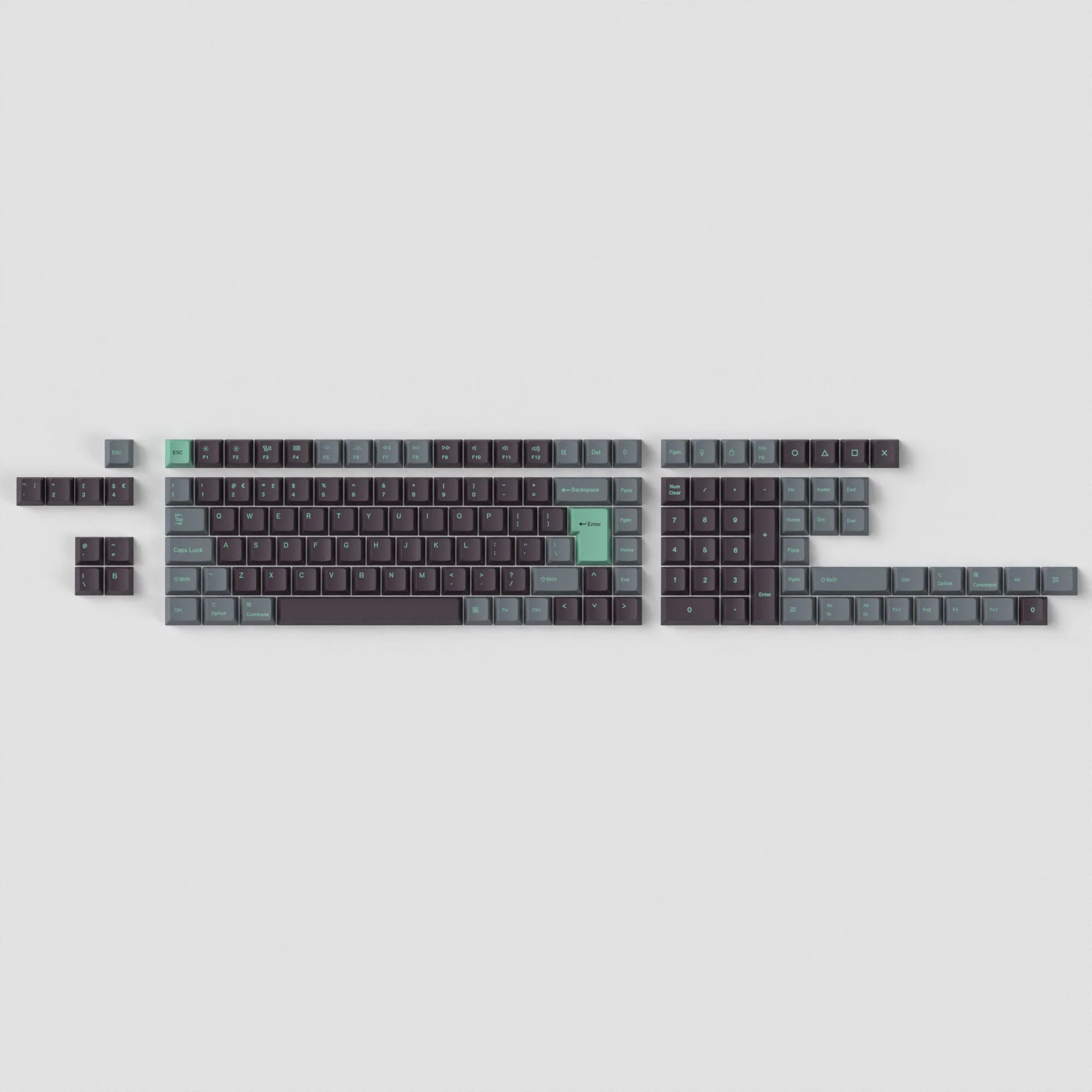 ISO Cherry Profile Dye-Sub PBT Full Set Keycap Set - Hacker Mint - Image 6